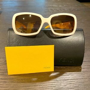 Vintage Fendi White Sunglasses with case